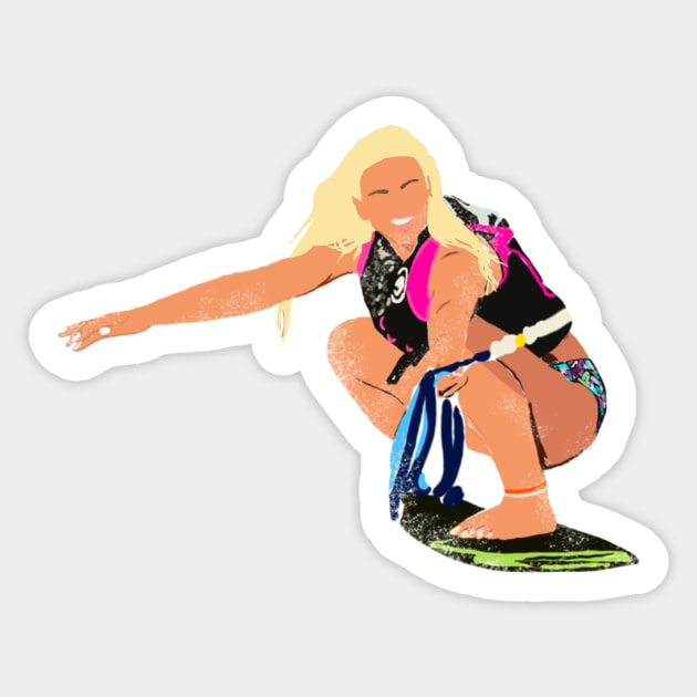 Wakesurfing Girl Bleach Blonde Sticker by AlishaMSchil